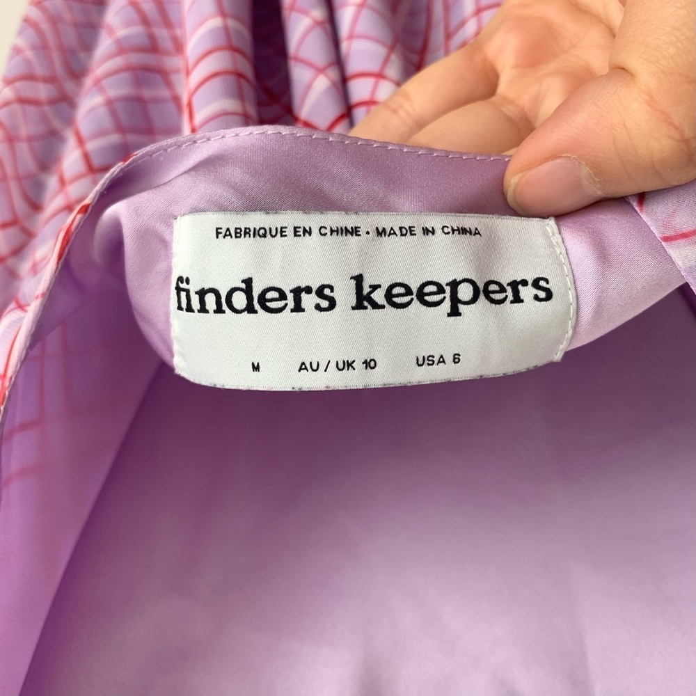 Finders Keepers Nostalgia Dress Lilac Check Cowl Neck Slip Dress - Picture 14 of 16